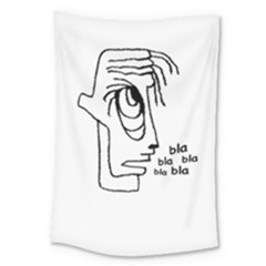 Cartoon Head Talking Drawing Tshrt Large Tapestry by dflcprintsclothing