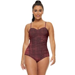 Background-maroon Retro Full Coverage Swimsuit by nateshop