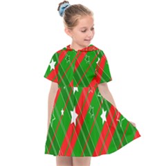 Background-green Red Star Kids  Sailor Dress by nateshop