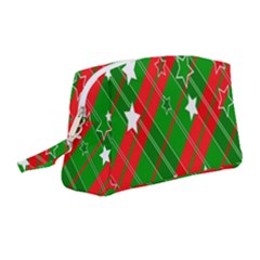 Background-green Red Star Wristlet Pouch Bag (medium)