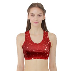 Background-star-red Sports Bra With Border