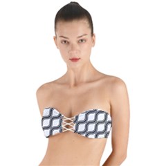 Diagonal-black White Twist Bandeau Bikini Top by nateshop