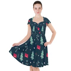 Christmas Pattern Design Cap Sleeve Midi Dress by artworkshop