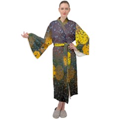 Bokeh Raindrops Window  Maxi Velour Kimono by artworkshop