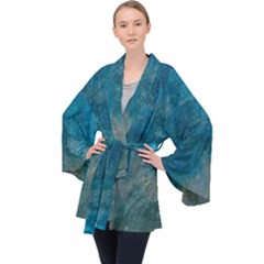  Pattern Design Texture Long Sleeve Velvet Kimono 