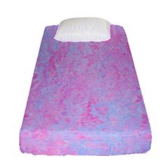  Texture Pink Light Blue Fitted Sheet (single Size) by artworkshop