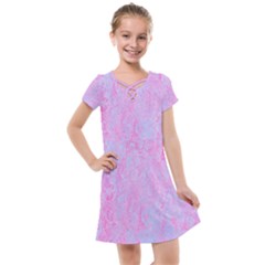  Texture Pink Light Blue Kids  Cross Web Dress by artworkshop