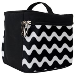 Wave-black White Make Up Travel Bag (big)