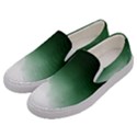 Watercolor-green White Men s Canvas Slip Ons View2