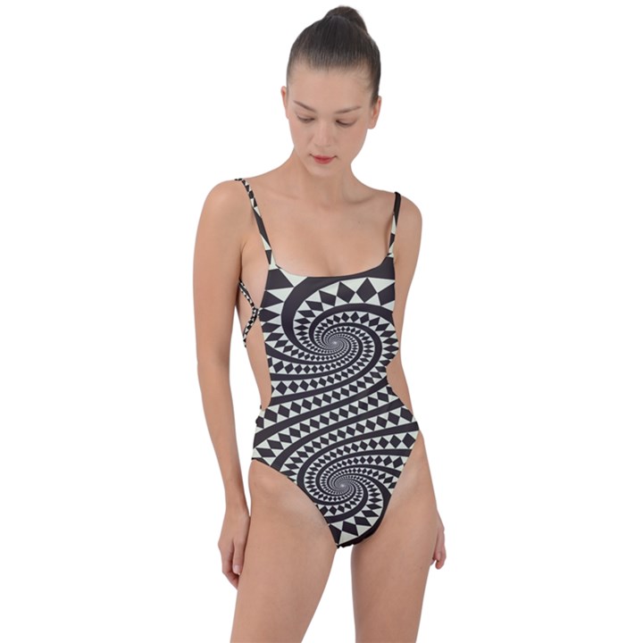 Retro-form-shape-abstract Tie Strap One Piece Swimsuit