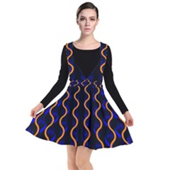 Pattern Abstract Wwallpaper Waves Plunge Pinafore Dress