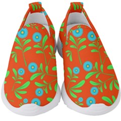 Background-texture-seamless-flowers Kids  Slip On Sneakers by Jancukart