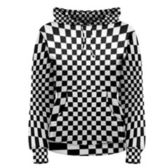 Illusion Checkerboard Black And White Pattern Women s Pullover Hoodie by Zezheshop