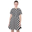 Illusion Checkerboard Black And White Pattern Sailor Dress View1