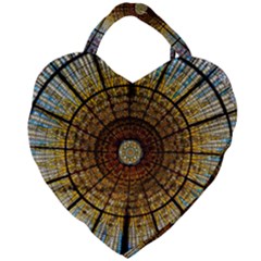 Barcelona Stained Glass Window Giant Heart Shaped Tote by Amaryn4rt