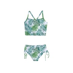 Leaves Background Wallpaper Pattern Girls  Tankini Swimsuit by Amaryn4rt