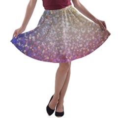 Glitter Particles Pattern Abstract A-line Skater Skirt by Amaryn4rt