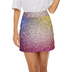 Glitter Particles Pattern Abstract Mini Front Wrap Skirt