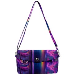 Purple Drawing Digital Art Removable Strap Clutch Bag by Amaryn4rt