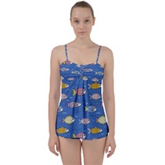 Sea Fish Blue Submarine Animals Babydoll Tankini Set by Amaryn4rt