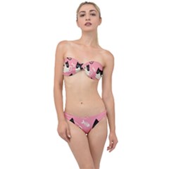 Cat Pattern Backgroundpet Classic Bandeau Bikini Set by Amaryn4rt