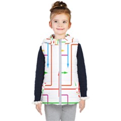 Arrows Direction Productionplanning Kids  Hooded Puffer Vest by Wegoenart