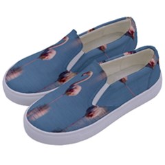 Flamingo Birds Plumage Sea Water Animal Exotic Kids  Canvas Slip Ons by artworkshop