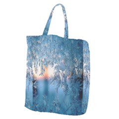 Frost Winter Morning Snow Season White Holiday Giant Grocery Tote by artworkshop