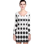 Halftone Pattern Dot Modern Retro Texture Circle Long Sleeve Velvet Bodycon Dress
