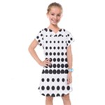 Halftone Pattern Dot Modern Retro Texture Circle Kids  Drop Waist Dress