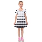 Halftone Pattern Dot Modern Retro Texture Circle Kids  Short Sleeve Velvet Dress