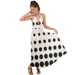 Halftone Pattern Dot Modern Retro Texture Circle Backless Maxi Beach Dress