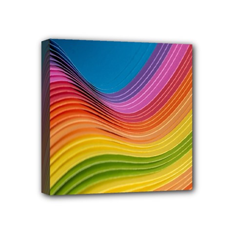  Rainbow Pattern Lines Mini Canvas 4  X 4  (stretched) by artworkshop
