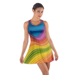  Rainbow Pattern Lines Cotton Racerback Dress by artworkshop