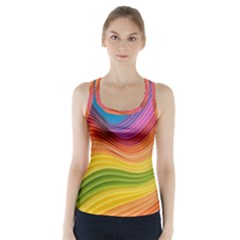  Rainbow Pattern Lines Racer Back Sports Top by artworkshop