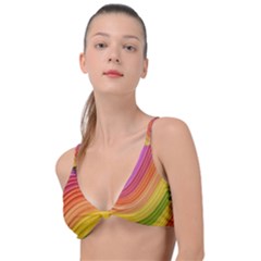  Rainbow Pattern Lines Knot Up Bikini Top by artworkshop