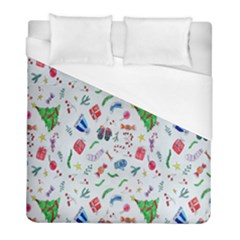 New Year Christmas Winter Watercolor Duvet Cover (full/ Double Size) by artworkshop