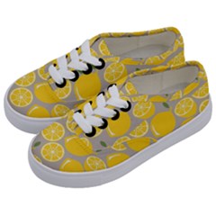 Lemon Wallpaper Kids  Classic Low Top Sneakers by artworkshop