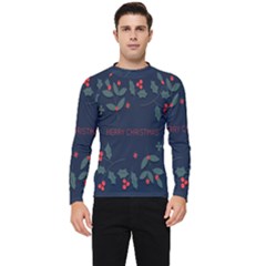 Merry Christmas Holiday Pattern  Men s Long Sleeve Rash Guard