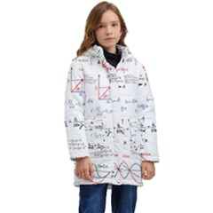 Math Formula Pattern Kid s Hooded Longline Puffer Jacket by Wegoenart