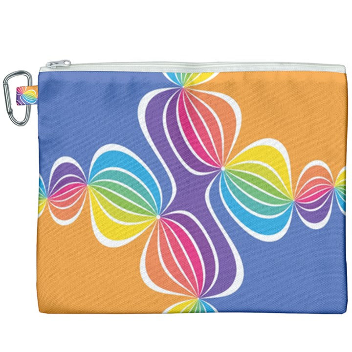 Illustration Abstract Background Pattern Rainbow Color Canvas Cosmetic Bag (XXXL)