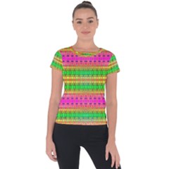 Peace And Love Short Sleeve Sports Top  by Thespacecampers