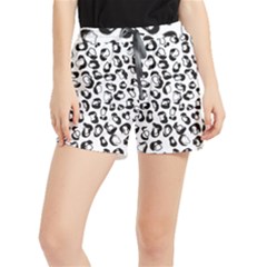 Black And White Leopard Print Jaguar Dots Women s Runner Shorts by ConteMonfrey