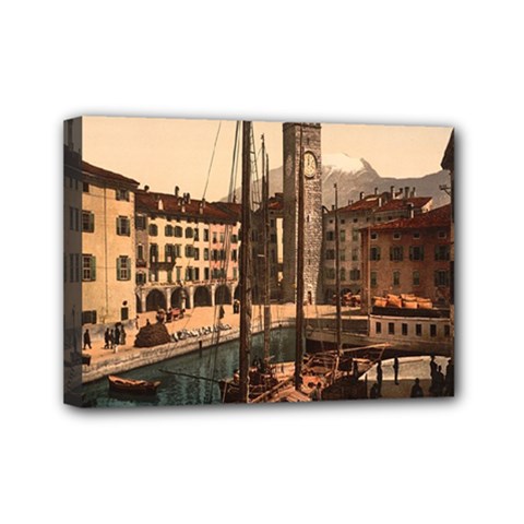  The Harbor, Riva, Lake Garda, Italy 1890-1900 Mini Canvas 7  X 5  (stretched) by ConteMonfrey