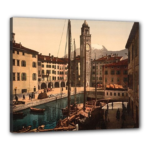  The Harbor, Riva, Lake Garda, Italy 1890-1900 Canvas 24  X 20  (stretched) by ConteMonfrey