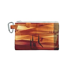 Illustration Golden Tuscany Brown Orange Canvas Cosmetic Bag (small) by Wegoenart