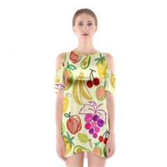 Seamless-fruit Shoulder Cutout One Piece Dress by nateshop