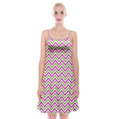 Mave,chevron,white,navi,purple Spaghetti Strap Velvet Dress