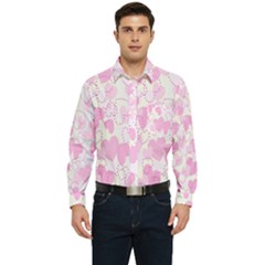 Valentine-background-hearts-bokeh Men s Long Sleeve Pocket Shirt 