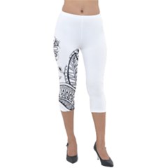 Im Fourth Dimension Black White 28 Lightweight Velour Capri Leggings  by imanmulyana